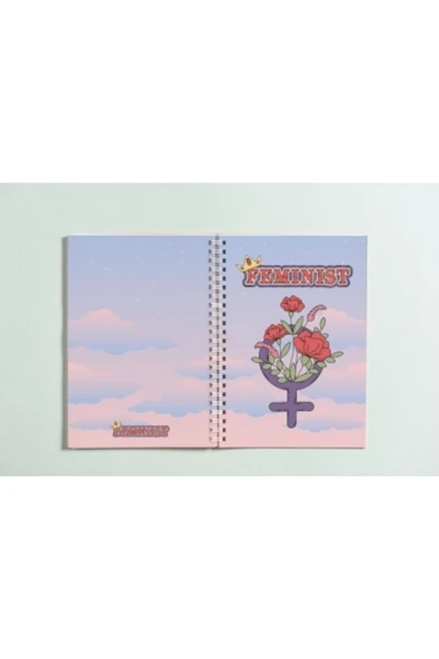 Feminist Feminism Spiralli A5 96 Yaprak Çizgisiz Tasarım Defter Pytkdt084 ürün görseli 1