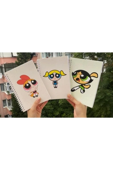 Powerpuff Girls Blossom Bubbles Buttercup A5 96 Yaprak Çizgisiz Bff 3lü Tasarım Defter Pytkdt0131 ürün görseli 1