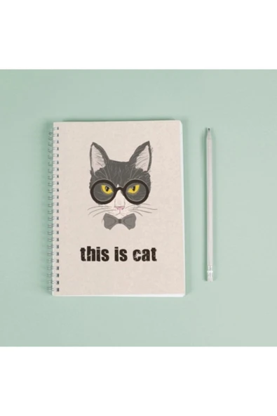 This Is Cat Kedi Spiralli Telli 96 Yaprak Çizgisiz Defter Pytkdt00057 ürün görseli 1