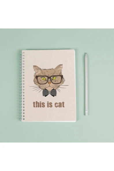 This Is Cat Kedi Spiralli 96 Yaprak Çizgisiz Defter ürün görseli 1