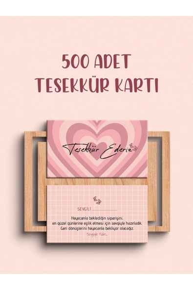 500 Adet Çift Yön Kargo Paketleme Teşekkür Kartı Thank You Cart PYTKTSKK43 ürün görseli 1