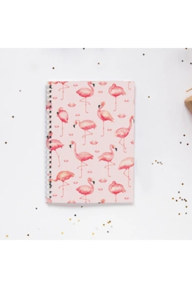 Flamingo Baskılı Spiral Telli 96 Yaprak Çizgisiz Defter Pytkdt050 ürün görseli 1