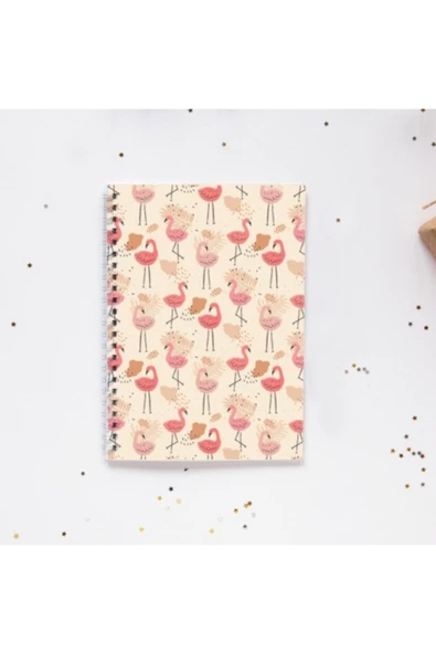Flamingo Yaprak Spiral Telli 96 Yaprak Çizgisiz Defter Pytkdt057 ürün görseli 1