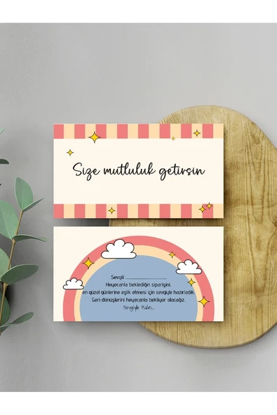 Çift Yön Çiçek Paketleme Teşekkür Kartı Thank You Cart PYTKTSKK30 ürün görseli 1