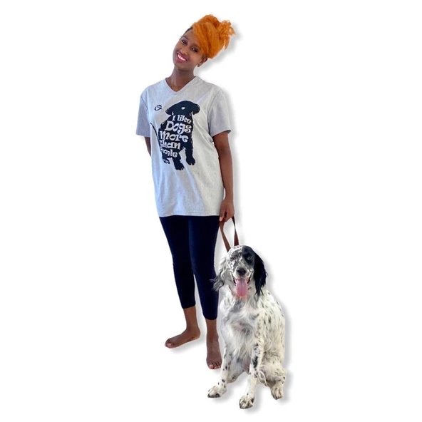 Hayvansever Tişört I Love Dogs More Than People Gri ürün görseli 1