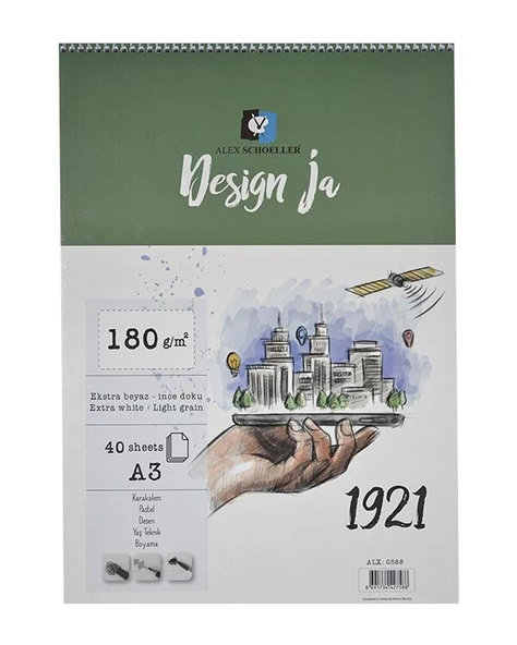 Alex Schoeller Design Ja Çizim Defteri 180gr A3 ürün görseli 1