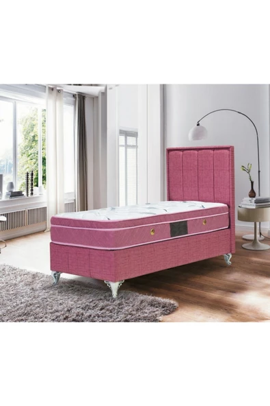Zelis Mobilya Tek Kişilik Solid Lila Set Yatak + Baza + Başlık ürün görseli 1