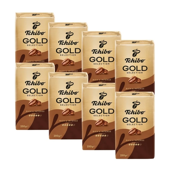 8 li Tchibo Gold Selection Filtre Kahve 250gr ürün görseli 1