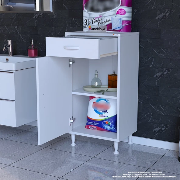 Modilayn EMİR 40 x 88 x 32,5 cm Kapaklı ve Çekmeceli Çok Amaçlı Banyo&Mutfak Dolabı ürün görseli 1