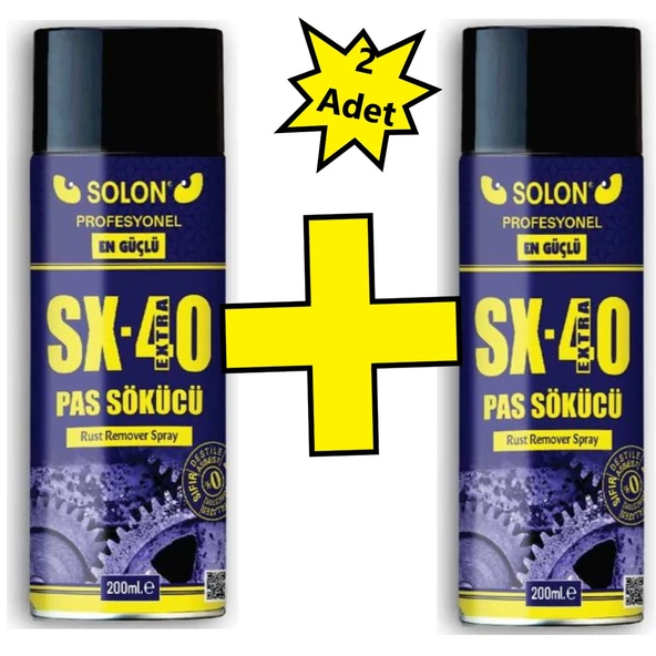Extra Güçlü Profesyonel 2 Adet SX-40 Pas Sökücü Sprey 200 Ml. ürün görseli 1