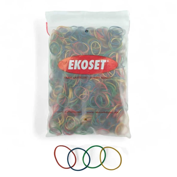 Renkli Küçük Paket Toka Lastiği 4 Renk 40mm 1000 Adet ürün görseli 1
