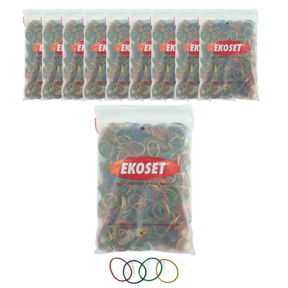 Renkli Küçük Paket Toka Lastiği 4 Renk 40mm 1000li 10 Paket ürün görseli 1