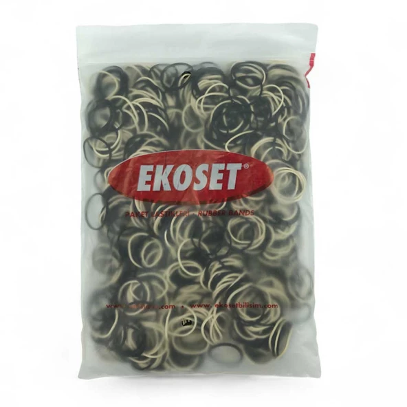 1000 Adet Küçük Paket Lastiği Siyah Beyaz 40mm ürün görseli 1