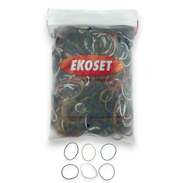 Renkli Paket Para Lastiği Karışık 6 Renk 70mm 1000 Adet ürün görseli 1