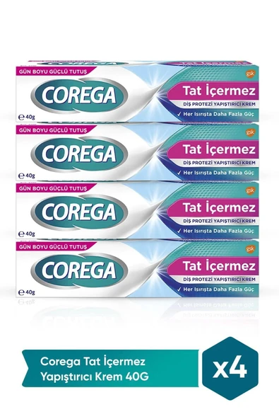 Corega Tat İçermez 40 gr 4 Adet Protez Diş Yapıştırıcı ürün görseli 1