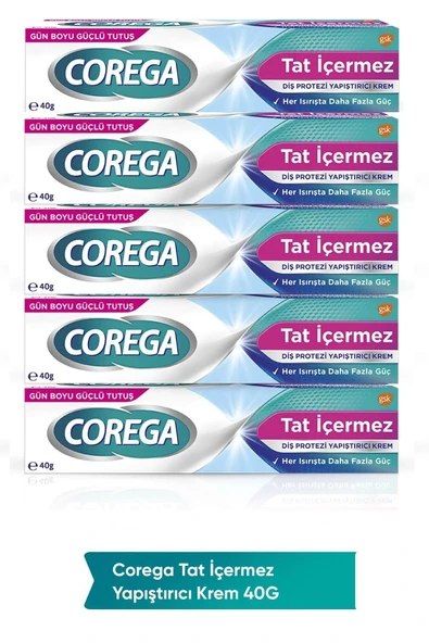Corega Tat İçermez 40 gr 5 Adet Protez Diş Yapıştırıcı ürün görseli 1