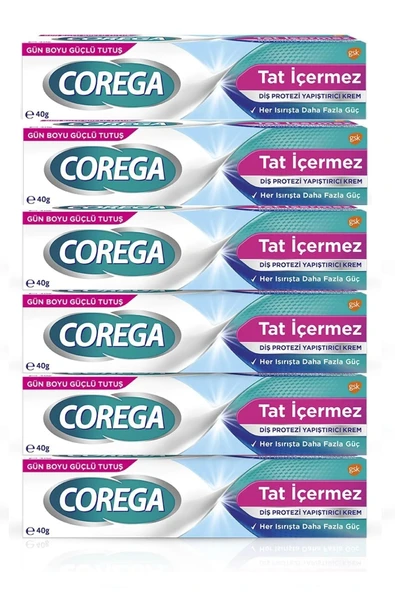 Corega Super Tat İçermez Diş Protezi Yapıştırıcı Krem 40 gr 6 Adet ürün görseli 1