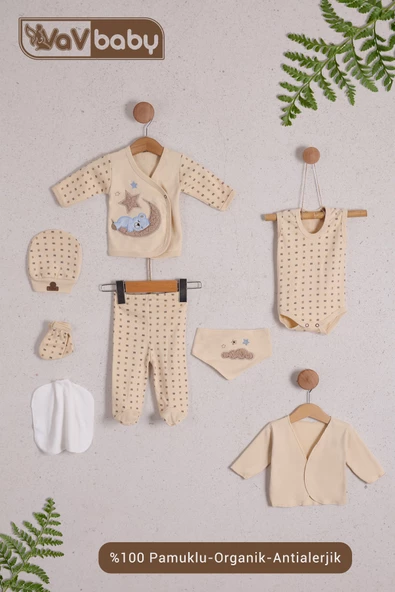Organik Hastane Çıkışı 8li Sleepy Bear Mavi ürün görseli 1