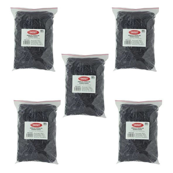 Ekoset Siyah Paket Ambalaj Para Lastiği 70mm 5.000 Adet ürün görseli 1