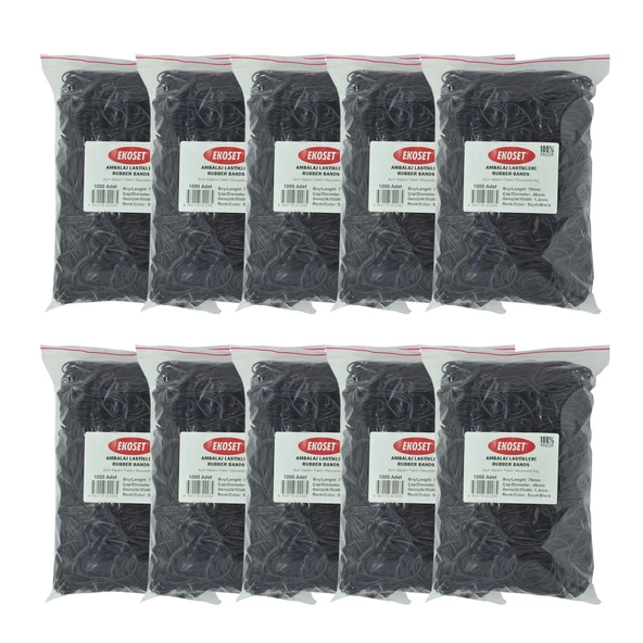 Ekoset Siyah Paket Ambalaj Para Lastiği 70mm 10.000 Adet ürün görseli 1