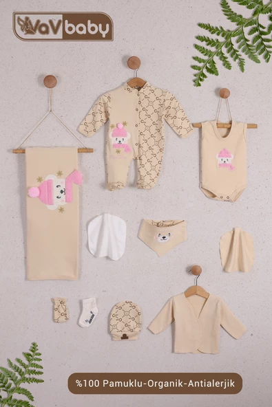 Organik Hastane Çıkışı 10lu Polar Bear Pembe ürün görseli 1