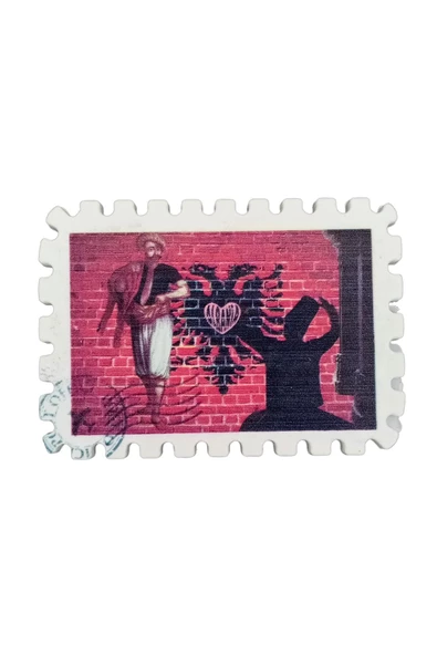 Arnavutluk Temalı Pul Magnet - Resim 3