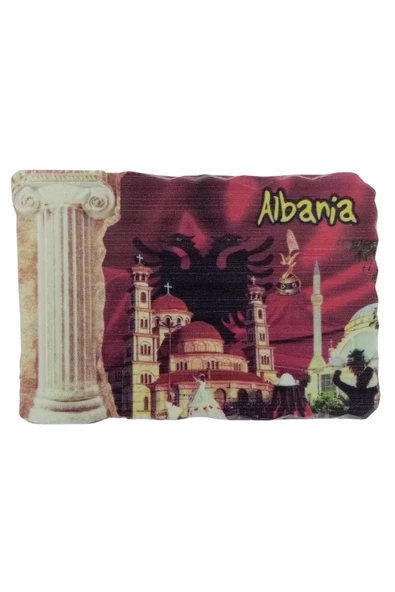 Arnavutluk Temalı Sütun Magnet - Resim 3