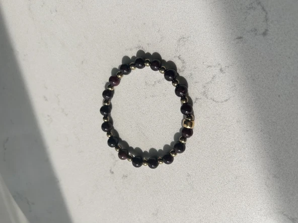 Lal taşı (granat-garnet)bileklik - Resim 3