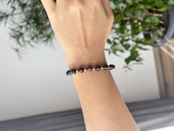 Lal taşı (granat-garnet)bileklik - Resim 5