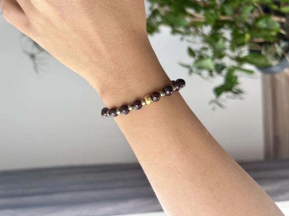 Lal taşı (granat-garnet)bileklik - Resim 4