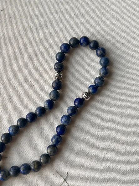 925 ayar gümüş lapis lazuli tesbih - Resim 3