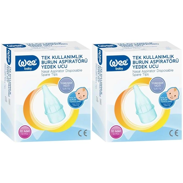 Wee Baby Burun Aspiratörü Nasal Yedek Ucu 20 Adet (2Pk*10) (Kod:163) ürün görseli 1