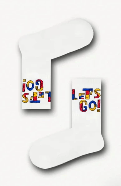 Littlehappiness70 Unisex Yetişkin Let's Go Kolej Çorap ürün görseli 1