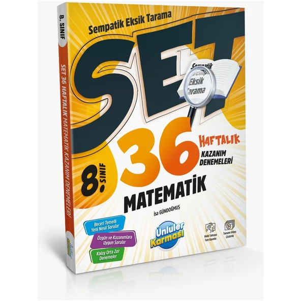 Ünlüler Karması 8. Sınıf Matematik 36 Haftalık Kazanım Denemeleri ürün görseli 1