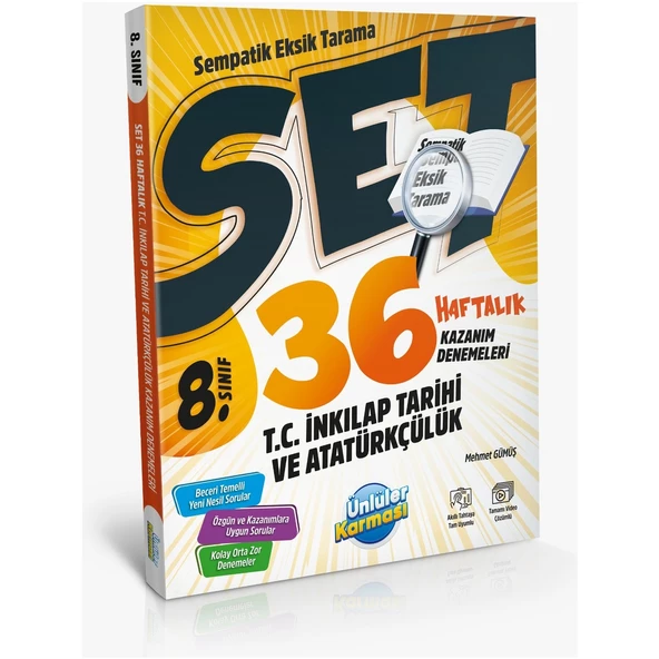 Ünlüler Karması 8. Sınıf T.C.İnkılap tarihi ve atatürkçülük 36 Haftalık Kazanım Denemeleri ürün görseli 1