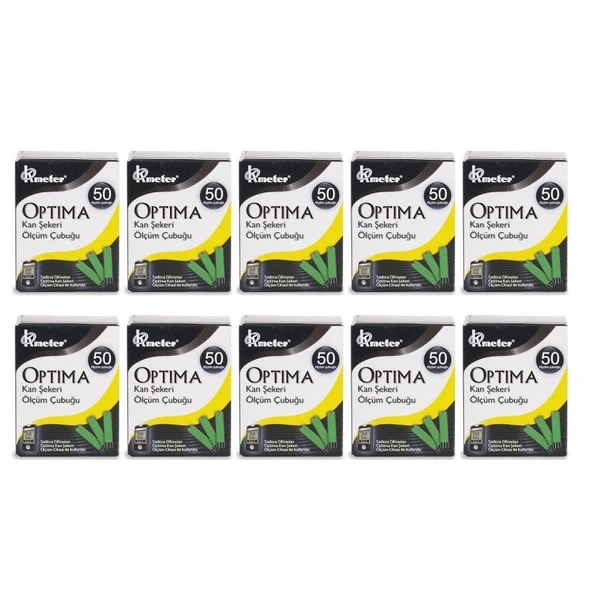 Optima 50'li 10 Kutu Seker Ölçüm Stribi (Çubuğu) ürün görseli 1