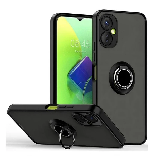 Gpack Tecno Spark 9 Pro Kılıf Montreal Yüzüklü Mıknatıslı Kamera Korumalı Silikon ürün görseli 1