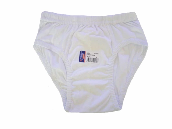 12 li Paket Sedef Yıldız Erkek Çocuk Külot Slip Pamuklu Beyaz 1035 ürün görseli 1
