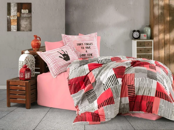 Hobby Tek Kişilik Poplin Nevresim Takımı Bermuda Koral ürün görseli 1