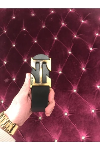 HERMES  Tokalı Unisex Çift Taraflı Kadın Erkek Bel Ve Kot Kemeri ürün görseli 1