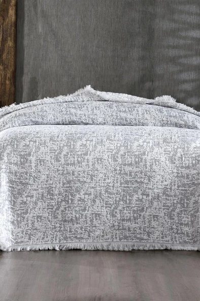 Puffy Pamuk Çift Kişilik Tek Battaniye 200x220 Gri ürün görseli 1