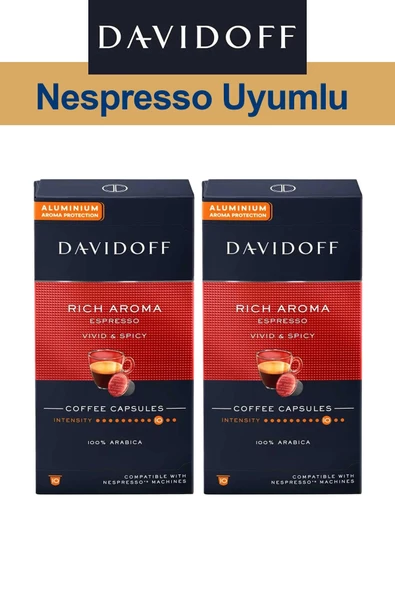 Davidoff Nespresso Uyumlu Kapsül Kahve Rich Espresso 2 x 10 adet ürün görseli 1