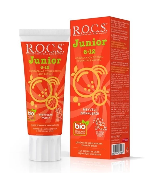 Rocs Junior 6-12 Meyveli Gökkuşağı  Diş Macunu ürün görseli 1
