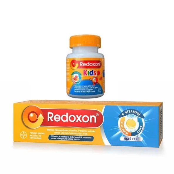 Redoxon Kids + Yetişkin C Vitamini D Vitamini ve Çinko ürün görseli 1