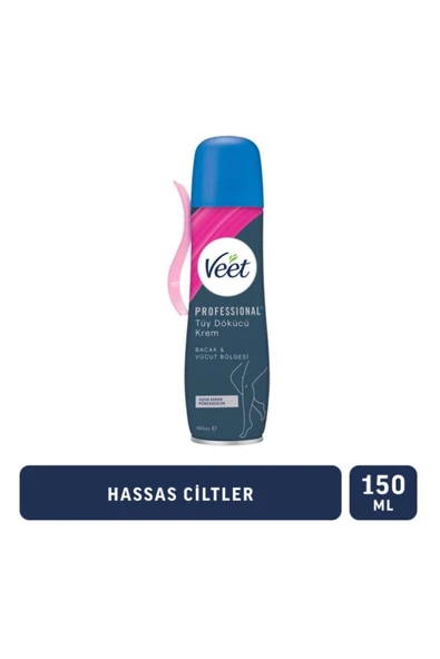 Veet Professional Hassas Ciltler İçin Tüy Dökücü Sprey Krem 150 Ml 8690570554731 ürün görseli 1