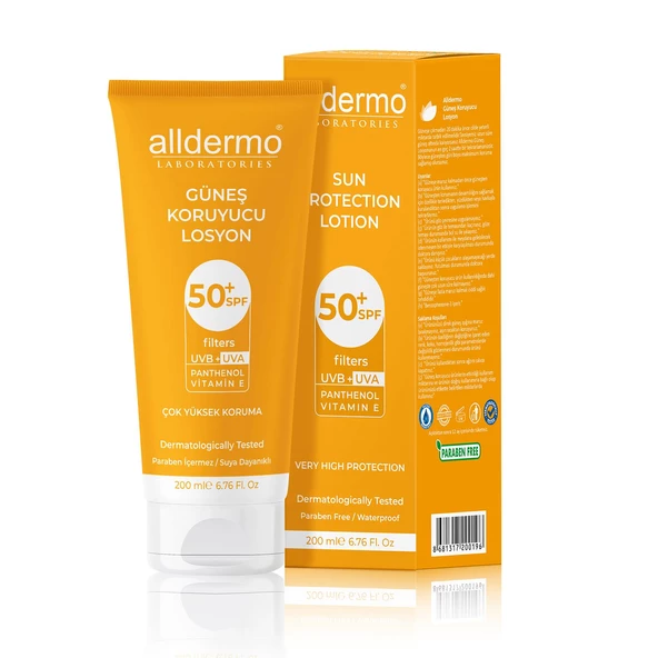 Alldermo Güneş Koruyucu Losyon 50+ SPF 200 ml ürün görseli 1