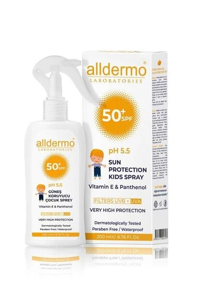Alldermo Güneş Koruyucu Çocuk Spreyi 50+ SPF 200 ml ürün görseli 1
