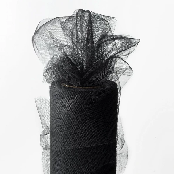 27 METREX70 CM SİYAH SÜSLEME TÜLÜ SİYAH TÜL SİYAH ARABA DÜĞÜN SİYAH DEKOR TÜL BLACK DECORATION TULLE ürün görseli 1