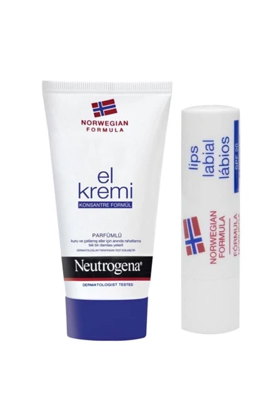 Neutrogena Parfümlü El Kremi 75 ml + Dudak Kremi Hediyeli ürün görseli 1