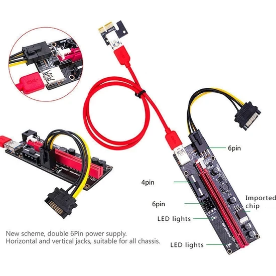 Oem Riser VER009S USB 3.0 Pcı-E 1x - 16X Riser Kart RSV009 ürün görseli 1